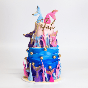mermaid cake with ruffles
