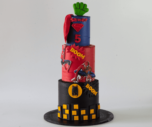 Super hero 3 tier cake