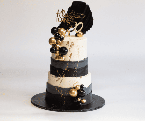2 tier black cake