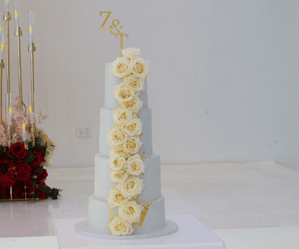 4 Tier Pure White Wedding Cake