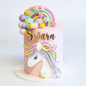 full unicorn theme cake