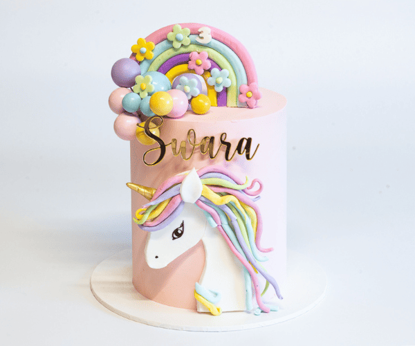 full unicorn theme cake